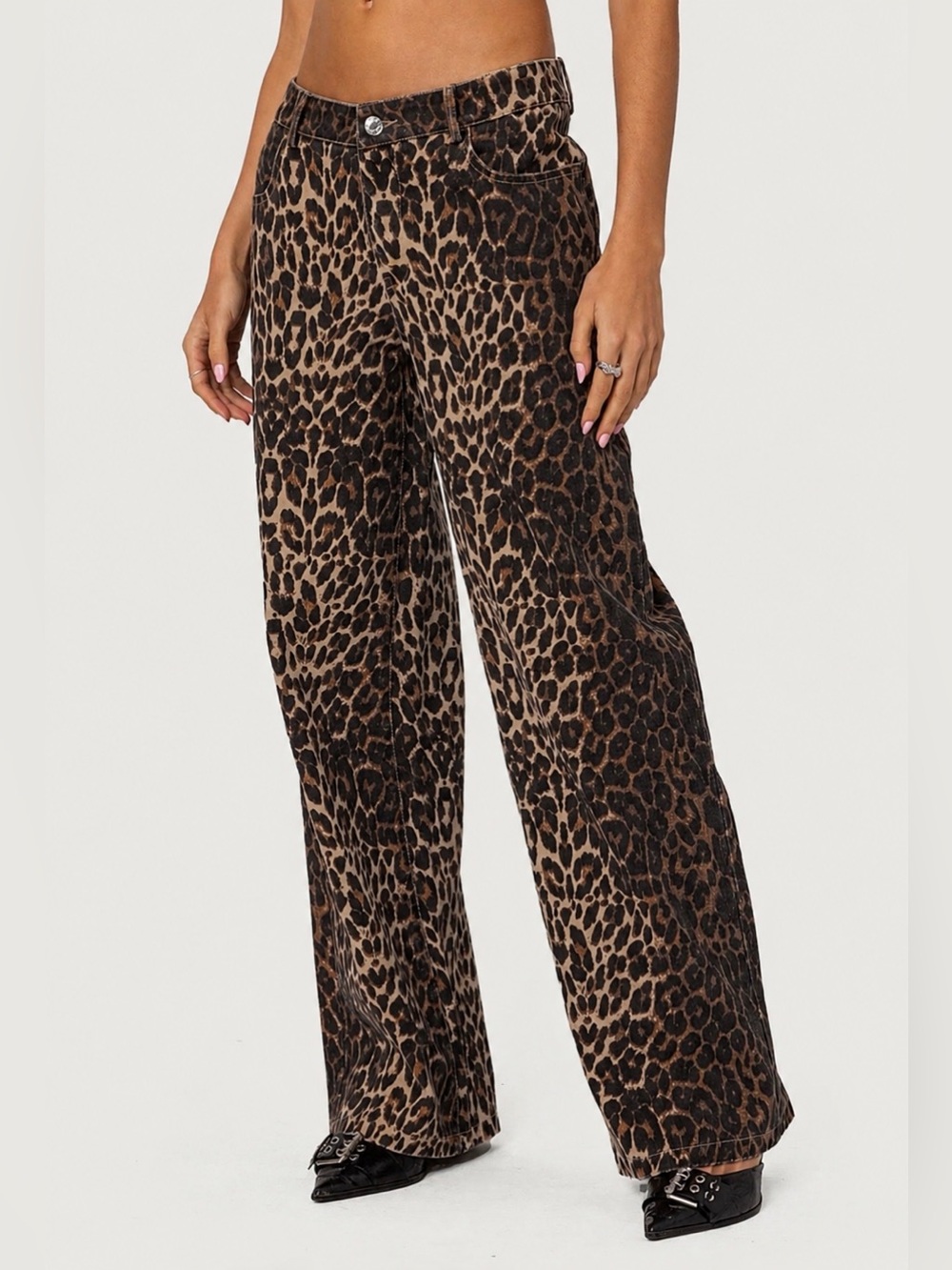 BNWT edikted leopard straight leg jeans